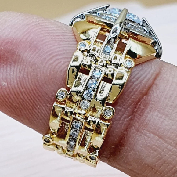 💞Shiny Advanced Zircon Watch Dial Fashion Tops Luxury Ring for Man,MARR9062 - Picture 4 of 7